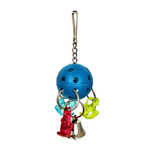 Pet Chew Toy Colorful Bird Toy Plastic Ball Chain Chew Toy Rotated Horse Ring Ball for Parrot
