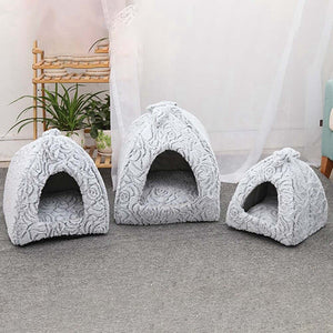 Warm Comfortable Pet Cat Cave House Tent Soft Dog Bed Mongolian Yurts Cute Kennel Nest Small Animals Puppy Chihuahua House
