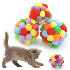 Cleaning Pet Teeth Cat Toy Catnip Ball Size 5CM 6CM 7CM 3 Style Multi-colored katten speelgoed Suitable for cat molars D20