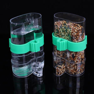 Can store water Bird Feeder Food Water Feeding Automatic Drinker Parrot Pet Dispenser Cage Clip bird feeder