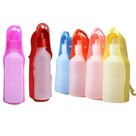 Pet Dog Cat Portable Plastic Feeding Bowl Travel Water Bottle Dispenser Feeder G