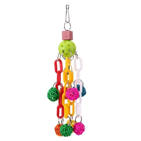 Parrot Toys Pet Bird Bites Climb Chew Toy Hanging Cockatiel Parakeet Climb Chewing Cage With Bell Bird Toys 12 Styles