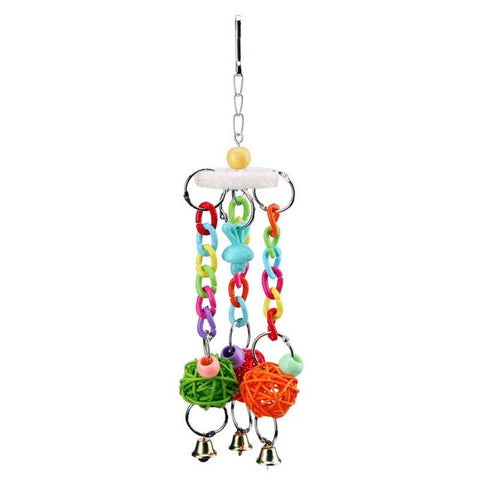 Parrot Toys Pet Bird Bites Climb Chew Toy Hanging Cockatiel Parakeet Climb Chewing Cage With Bell Bird Toys 12 Styles