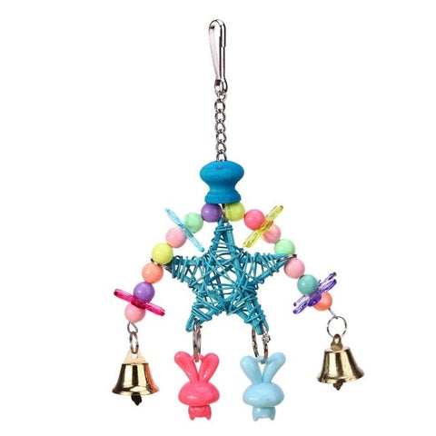 Parrot Toys Pet Bird Bites Climb Chew Toy Hanging Cockatiel Parakeet Climb Chewing Cage With Bell Bird Toys 12 Styles