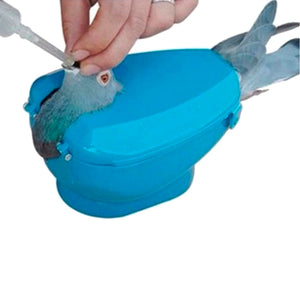 Plastic Pigeon Holder Easy Bird Fixed Frame Rack Medicine Feeder For Injection Feeding Fixed Mount Bird Supplies Blue White