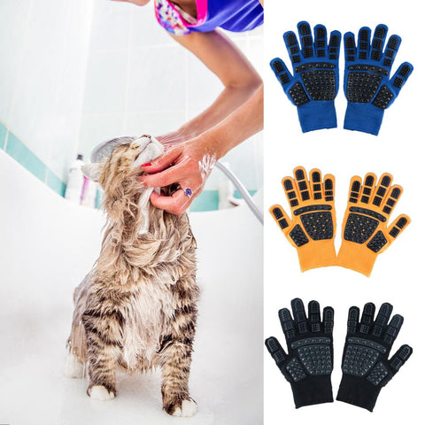 Pet Grooming Gloves Bath Massage Thickened Scratch Resistant Cats Dogs Floating Hair Removing Gloves