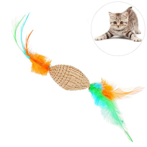 2019 New Cat Toy Chew Cats Toys Colorful Feather Funny Playing Toys Carrot Dumbell For Cats Kitten Interactive Pet Toy Cat Toys