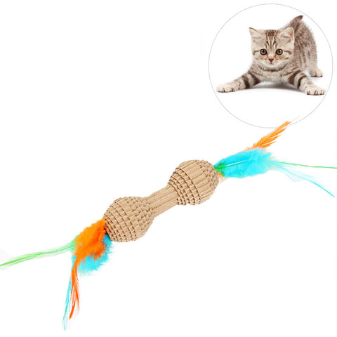 2019 New Cat Toy Chew Cats Toys Colorful Feather Funny Playing Toys Carrot Dumbell For Cats Kitten Interactive Pet Toy Cat Toys