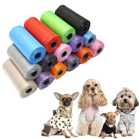 1roll Dog For Pets Waste Garbage Bag Degradable Solid Color Clean-up Bag Waste Pick Up Clean Bag