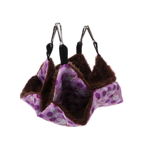 Pet Hammock Double-layer Plush Soft Winter Warm Hanging Nest Sleeping Bed Small Pets Hamster Squirrel Chinchilla House