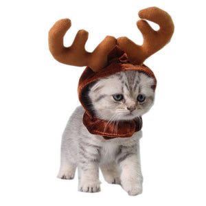 Dogs Cat  Reindeer Headband Cap For Cat Xmas Costume  Hair Decor  Pet Elk Antlers Cute Hats Puppy Deer Horns Caps Headdress