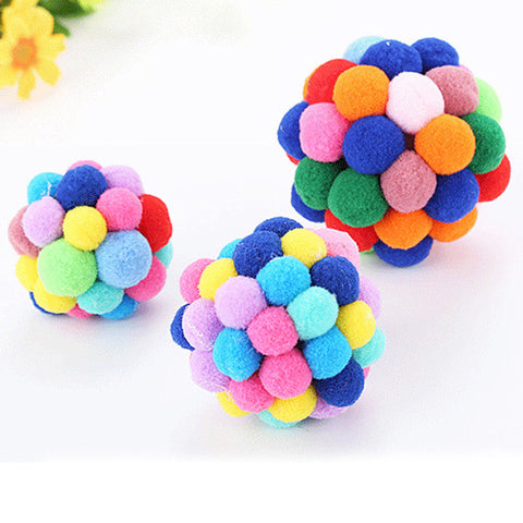 1pcs Pet Cat Toys Colorful Ball With Sound Funny Treats Ball For Cats Kitten toy