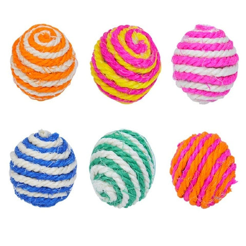 Pet Cat Kitten Sisal Weave Ball Toys Cat Kitten Teaser Interactive Play Scratch Catch Chewing Toy Funny Cat Cotton Knot Ball Toy