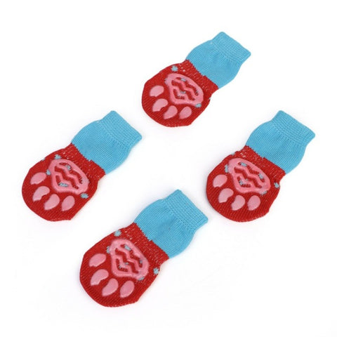 New Cat Dog Socks Kitten Puppy Elastic Anti Slip Warm Claw Paws Wear Indoor Polyester Pet Supplies