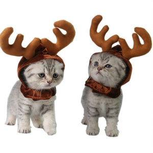 Dogs Cat  Reindeer Headband Cap For Cat Xmas Costume  Hair Decor  Pet Elk Antlers Cute Hats Puppy Deer Horns Caps Headdress