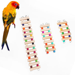 Parrots Toys Bird Swing Exercise Climbing Hanging Ladder Bridge Wooden Rainbow Bird Cage Accessories Hamsters Parrot Toys ladder