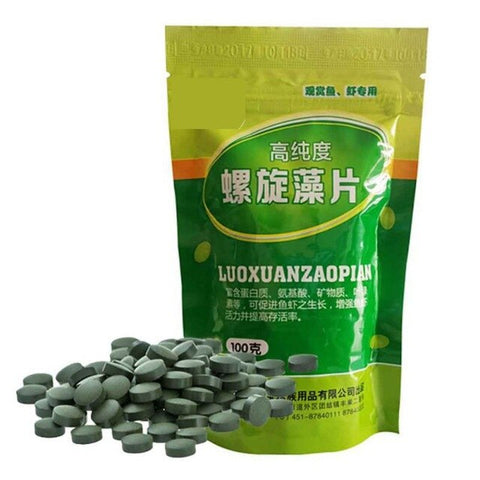 100g Spirulina Pills Fish Feeder Catfish Tropical Veggie Algae Wafers Bulk Fish Food Feed