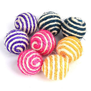 Random Color Cat Play Chewing Toy Straw Cat Pet Rope Weave Ball Teaser Ball Cats Products For Pets hot sale^5