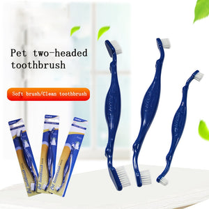 1Pc 2019 New Pet Cat Dog Tooth Brush Dental Care for Pet Double Heads Toothbrush Mouth Cleaning Toothbrushes Dogs Puppy Brushes