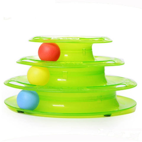 Funny Pet Toys Cat Crazy Ball Disk Interactive Amusement Plate Play Disc Trilaminar Turntable Cat Toy Z