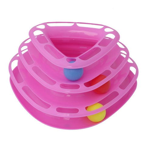 Funny Pet Toys Cat Crazy Ball Disk Interactive Amusement Plate Play Disc Trilaminar Turntable Cat Toy Z