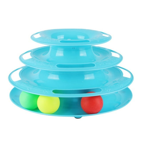 Funny Pet Toys Cat Crazy Ball Disk Interactive Amusement Plate Play Disc Trilaminar Turntable Cat Toy Z