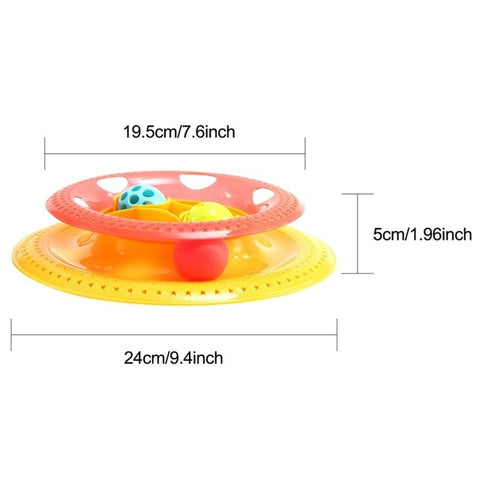 Funny Pet Toys Cat Crazy Ball Disk Interactive Amusement Plate Play Disc Trilaminar Turntable Cat Toy Z