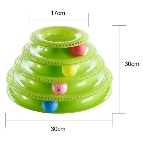 Funny Pet Toys Cat Crazy Ball Disk Interactive Amusement Plate Play Disc Trilaminar Turntable Cat Toy Z