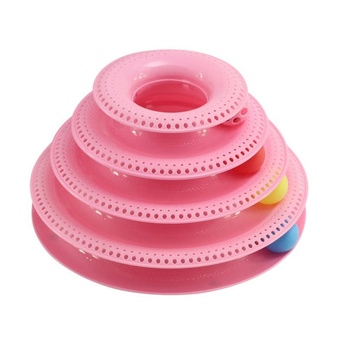 Funny Pet Toys Cat Crazy Ball Disk Interactive Amusement Plate Play Disc Trilaminar Turntable Cat Toy Z