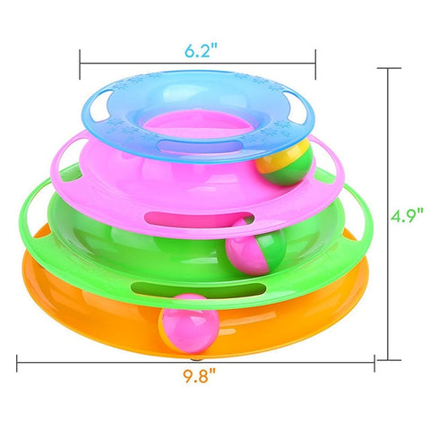 Funny Pet Toys Cat Crazy Ball Disk Interactive Amusement Plate Play Disc Trilaminar Turntable Cat Toy Z