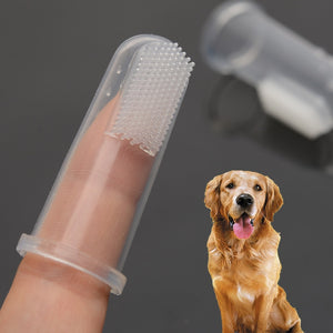 Pet Dog Soft Finger Toothbrush Teddy Dog Brush Bad Breath Tartar Teeth Tool Cat dog toothbrush Dog Cat tooth Cleaning Supplies