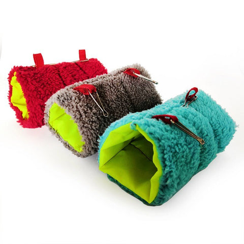 Small Animal Warm Hammock Hamster Winter Sleeping Bag with Dot Printing Hanging Cylinder Shape Cotton Nest For Small Animals