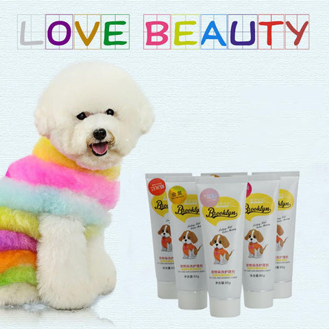 80g Pet Dog Cats Animals Hair Bright Coloring Dyestuffs Dyeing Pigment Agent Supplies Safe Dog Accessories