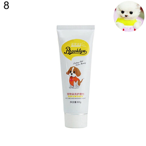 80g Pet Dog Cats Animals Hair Bright Coloring Dyestuffs Dyeing Pigment Agent Supplies Safe Dog Accessories