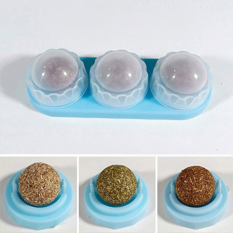 Pet Cat Natural Catnip Treat Ball Favor hang on wall Home Chasing Toys Safe Edible Treating Supplies Can Be Sticky On Wall