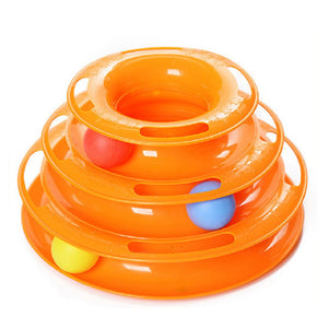 Tower Of Tracks Ball And Track Interactive Toy Cats Fun Cat Game Intelligence Triple Play Disc Cat For Toy Balls