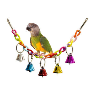 Acrylic Pet Bird Toys Chew Cage Hanging Ladder Swing Ringer Bell Toys for Parrot Cockatiel Parakeet Pet Products Parrot Toys