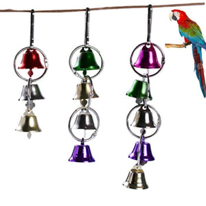 Parrot Bird Metal Ring Bell Toys Colorful Swing Rings Hanging Toys For Parrot Squirrel Parakeet Birds Pet Bird Cage Accessories