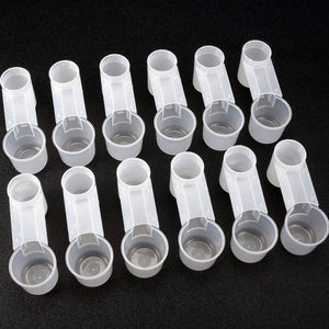 20 pcs portable plastic aviary cage transparent drinker cup water bottle bird feeder poultry pigeon feeder waterer accessories