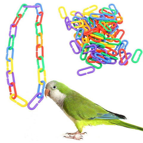 100pc Colorful Pet Bird C-clips Hooks Plastic C-links Glider Parrot Bird Cage Toy Rat Stairs Pet Products for Parrots Parakeets