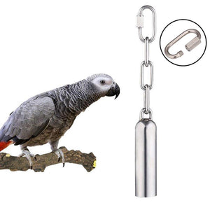 Parrot Toy Creative Funny Bite Resistant Hanging Bell Toy Funny Stainless Pet Bird Steel Hanging Chew Bite Swing Parrot Toy