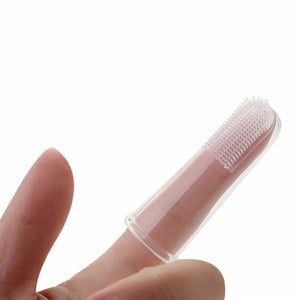 2pcs super soft silicon pet finger tooth brush teddy dog brush pet tooth care cat dog cleaning supplies cat dog dental