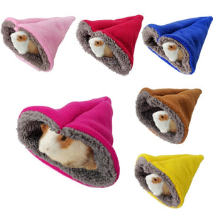 Soft Fleece Pet Hamster Sleeping Bag Winter Warm Nest Pet Small Guinea Pig Kennel Bed Sofa Mat House Cave Bed Warm