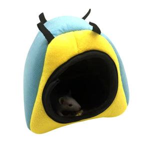 Hamster Rats Winter Nest House Warm Fleece Hanging Cage Hammock Cute Hamster House  Bed Mat For Small Animals