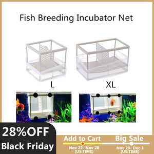 XL/L Fish Breeding Incubator Net Hanging Fry Baby Fish Hatchery Isolation Box Aquarium Accessory