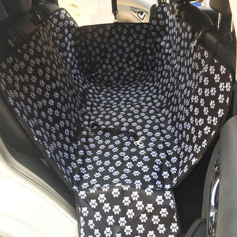 Pet Carriers Oxford Waterproof Dog Car Seat Cover Pet Car Back Seat Dog Carrier Paw Pattern Pet Mat Hammock Cushion Protector