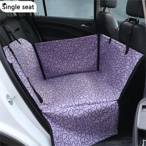 Pet Carriers Oxford Waterproof Dog Car Seat Cover Pet Car Back Seat Dog Carrier Paw Pattern Pet Mat Hammock Cushion Protector