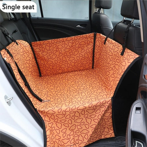 Pet Carriers Oxford Waterproof Dog Car Seat Cover Pet Car Back Seat Dog Carrier Paw Pattern Pet Mat Hammock Cushion Protector
