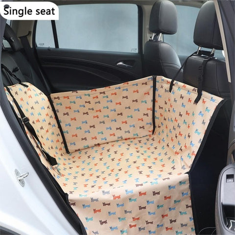 Pet Carriers Oxford Waterproof Dog Car Seat Cover Pet Car Back Seat Dog Carrier Paw Pattern Pet Mat Hammock Cushion Protector