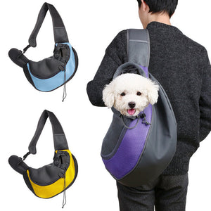 Outdoor Travel Handbag Pet Puppy Carrier Pouch Mesh Oxford Single Shoulder Bag Sling Mesh Comfort Travel Tote Shoulder Bag